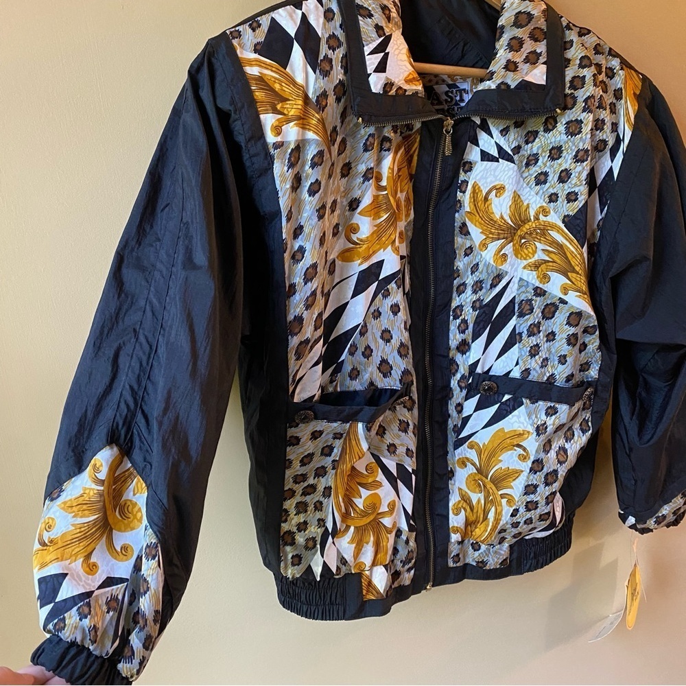 Vintage East West Animal Print Windbreaker Jacket Fullzip Women’s Small NWT - Picture 4 of 16